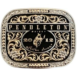 NEW 2012 PENDLETON WHISKY Let'er Buck MONTANA SILVERSMITHS Belt-Buckle Whiskey